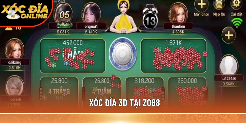 Xóc đĩa 3D tại Zo88